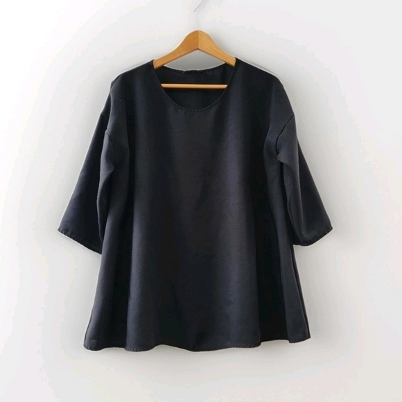 COS Top Women's Medium Size 42 Black Swing Minimalist Neutral Classic Blouse - Picture 1 of 15